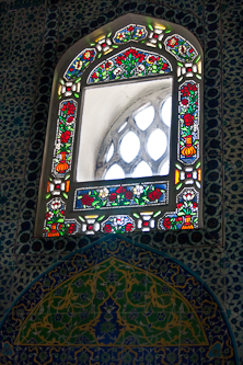 Stained glass window in the Topkapi Palace, Istanbul